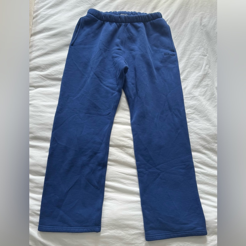 Madhappy Classics Straight Leg Fleece Sweatpants in Azure Blue